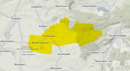 Immobilienpreisekarte Osthausen Wuelfershausen